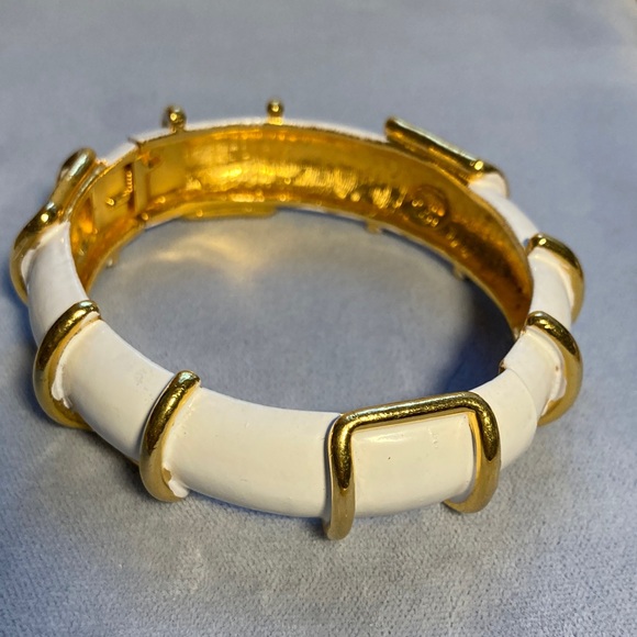 Original by Robert enamel clamper bangle bracelet white gold